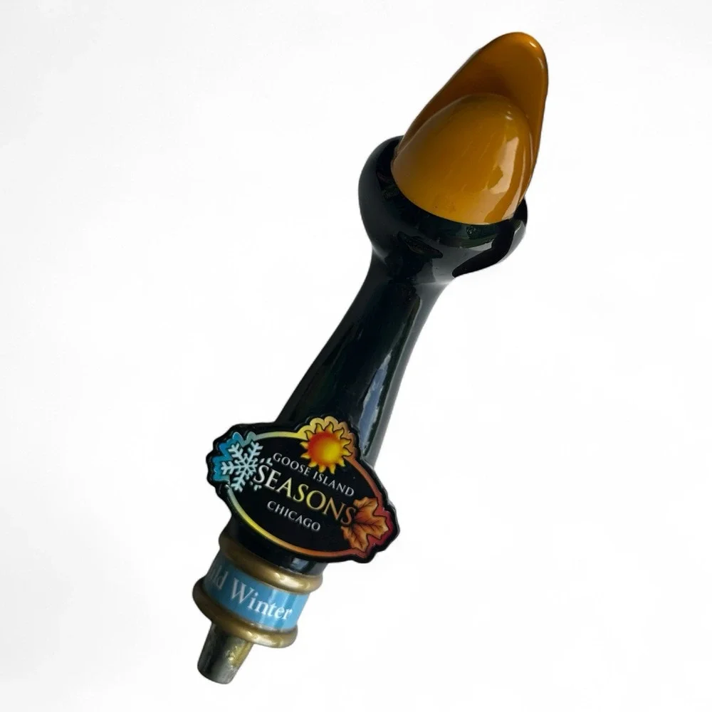 Goose Island SEASONS Mild Winter Black Goose Head Chicago Beer Tap Handle EUC